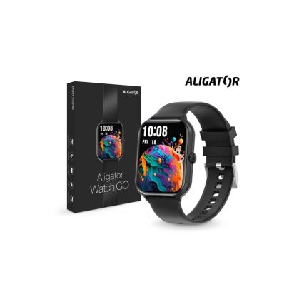 Aligator AW10BK - Inteligentné hodinky Watch GO 220 mAh IP67 čierna