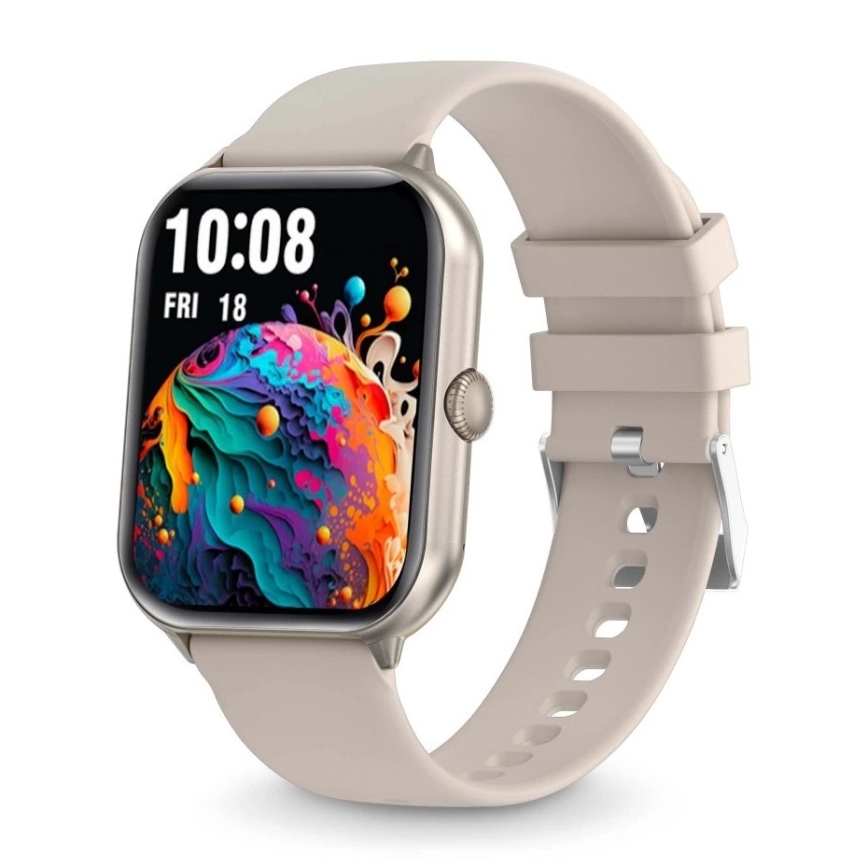 Aligator AW10SR - Inteligentné hodinky Watch GO 220 mAh IP67 krémová