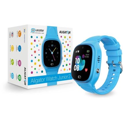 Aligator AW11BE - Inteligentné hodinky Watch Junior 2 450 mAh IP67 Wi-Fi modré