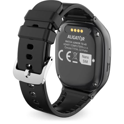 Aligator AW11BK - Inteligentné hodinky Watch Junior 2 450 mAh IP67 Wi-Fi čierna