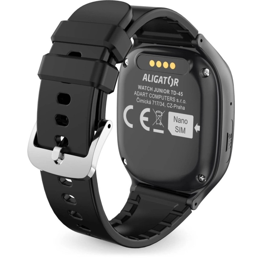 Aligator AW11BK - Inteligentné hodinky Watch Junior 2 450 mAh IP67 Wi-Fi čierna