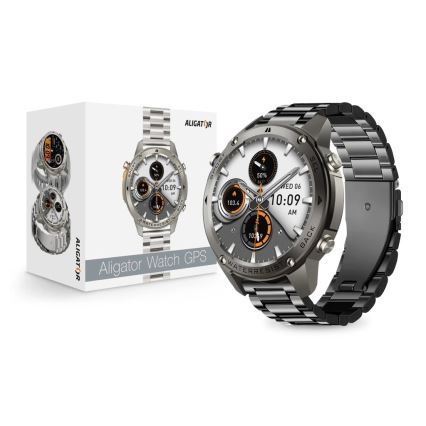 Aligator AW12BK - inteligentné hodinky Watch s GPS, 500 mAh batéria, IP69K, čierne