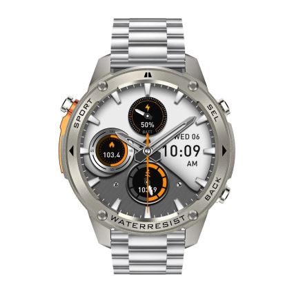 Aligator AW12SR - Inteligentné hodinky Watch GPS 500 mAh IP69K strieborné