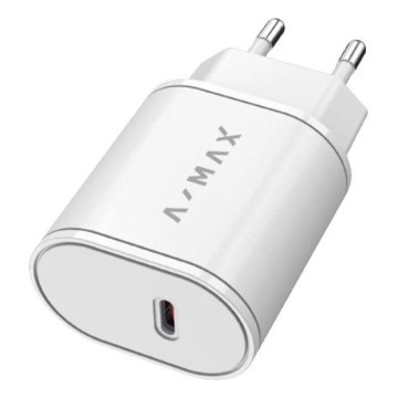 Aligator AX0001V - Rýchlonabíjací adaptér A-MAX Power Delivery 20W USB-C biely