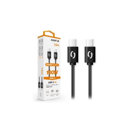 Aligator DATKP46 - USB kábel USB-C / USB-C 100W Power Delivery 1,5m čierny