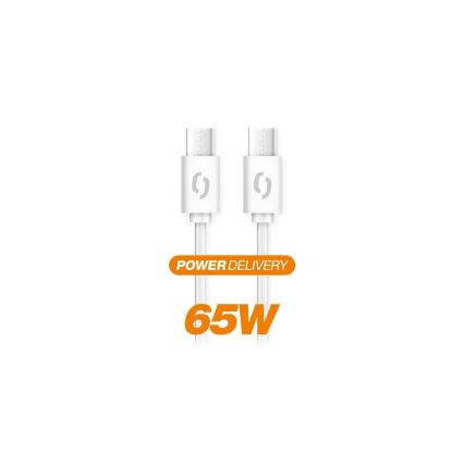 Aligator DATKP49 - USB kábel USB-C / USB-C 65W Power Delivery 1,5 m biely