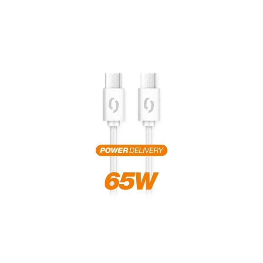 Aligator DATKP49 - USB kábel USB-C / USB-C 65W Power Delivery 1,5 m biely