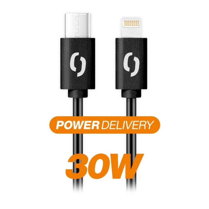 Aligator DATKP56 - USB kábel USB-C / Lightning 30 W Power Delivery 0,5 m čierna