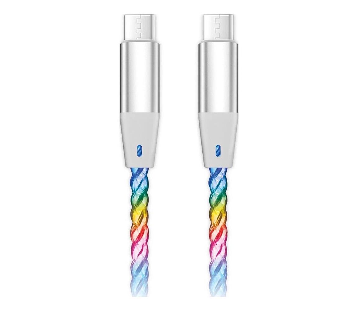 Aligator DATKP64 - USB kábel USB-C / USB-C s LED podsvietením 65W PD 0,5m DATKP64