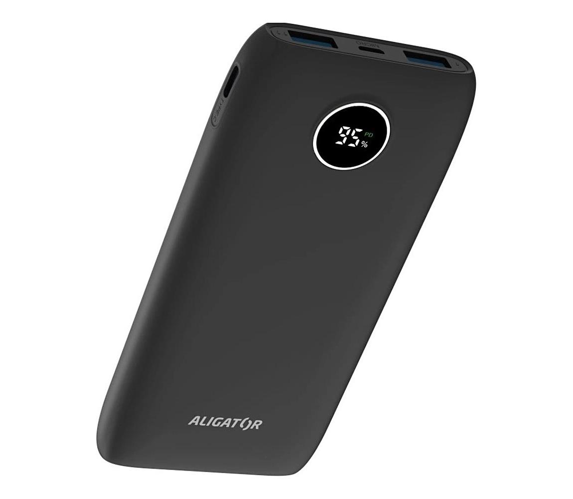 Aligator PBPD10BK - Powerbanka s LCD displejom PD 10000 mAh/20W/3,7V čierna PBPD10BK