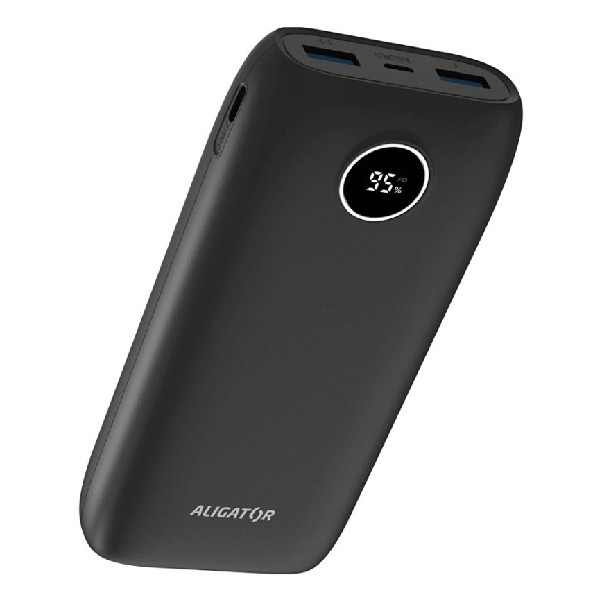 Aligator PBPD20BK - Powerbanka s LCD displejom Power Delivery 20000 mAh/20W/3,7V čierna