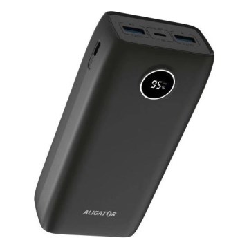 Aligator PBPD30BK - Powerbanka s LCD displejom Power Delivery 30000 mAh/20W/3,7V čierna