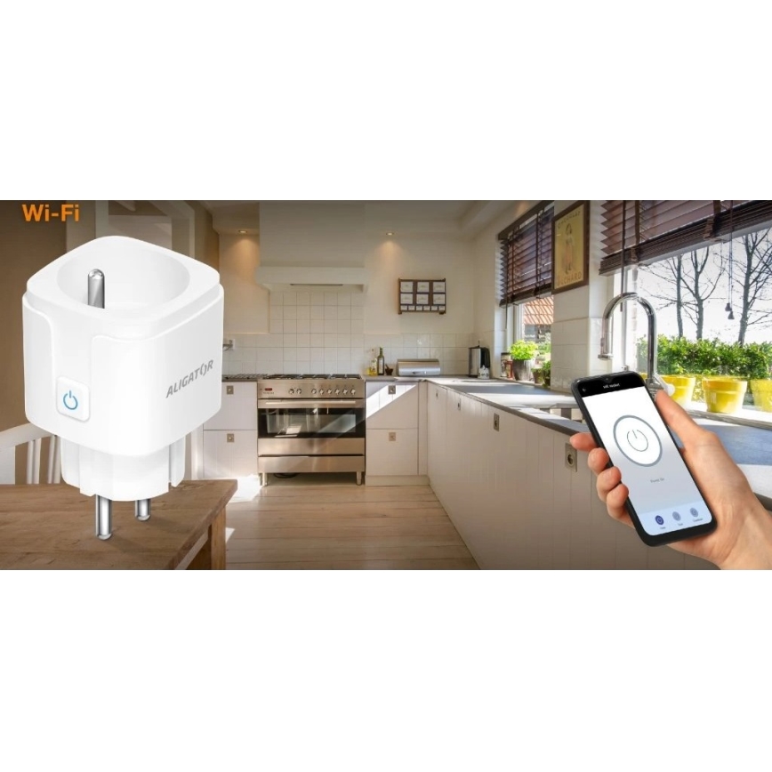 Aligator WAL001 - Inteligentná zásuvka 3680W/230V/Typ E/16A Wi-Fi Tuya
