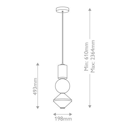 Alora Mood - LED luster na lanku BIJOU LED/20W/230V 3000K čierna