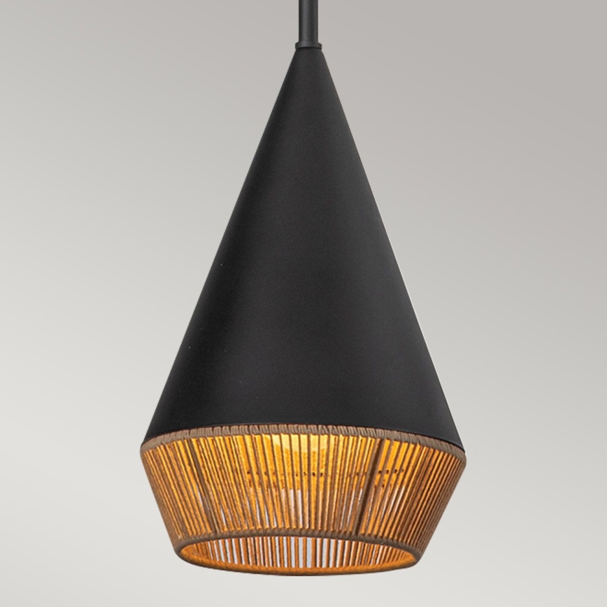Alora Mood - Luster na tyči DAPHNE 1xE27/60W/230V pr. 18,1 cm čierna/hnedá