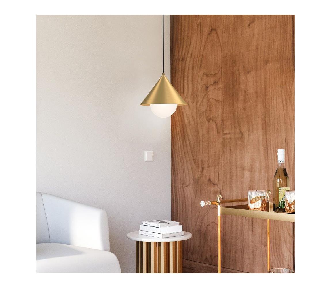 Elstead Alora Mood ALM-REMYCK-P-GD - Závesné svietidlo REMYCK na lanku 1xE27/60W/230V pr.34,3cm zlaté ALM-REMYCK-P-GD