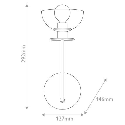 Alora Mood - Nástenná lampa SYLVIA 1xE14/40W/230V čierna