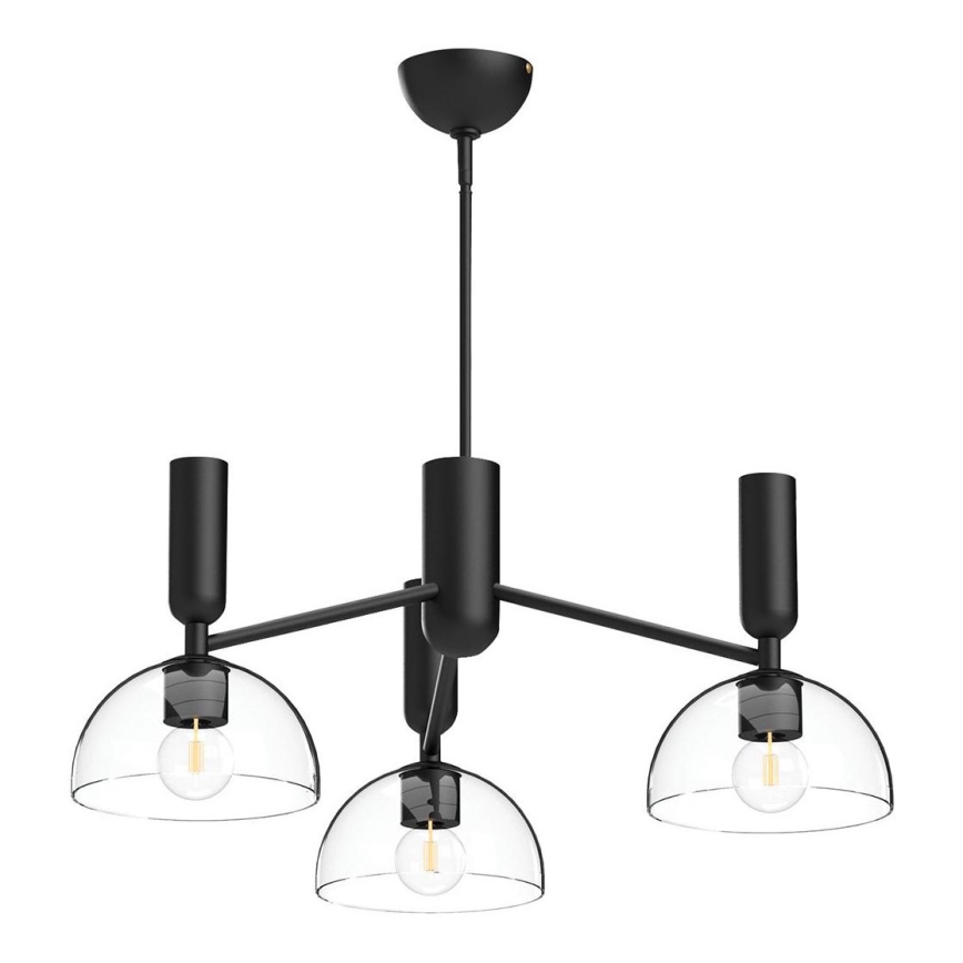 Alora Mood - Luster na tyči JUDE 3xE27/60W/230V čierna