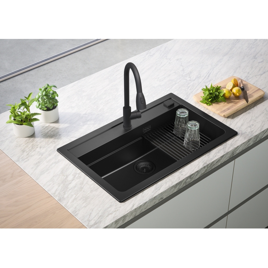 ALVEUS 1148163 - Kuchynský drez ATROX 79x50 cm granit/čierna