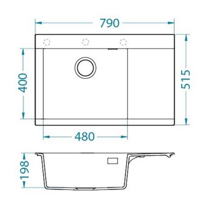 ALVEUS 1149302 - Kuchynský drez PURE 79x51,5 cm granit/hnedá