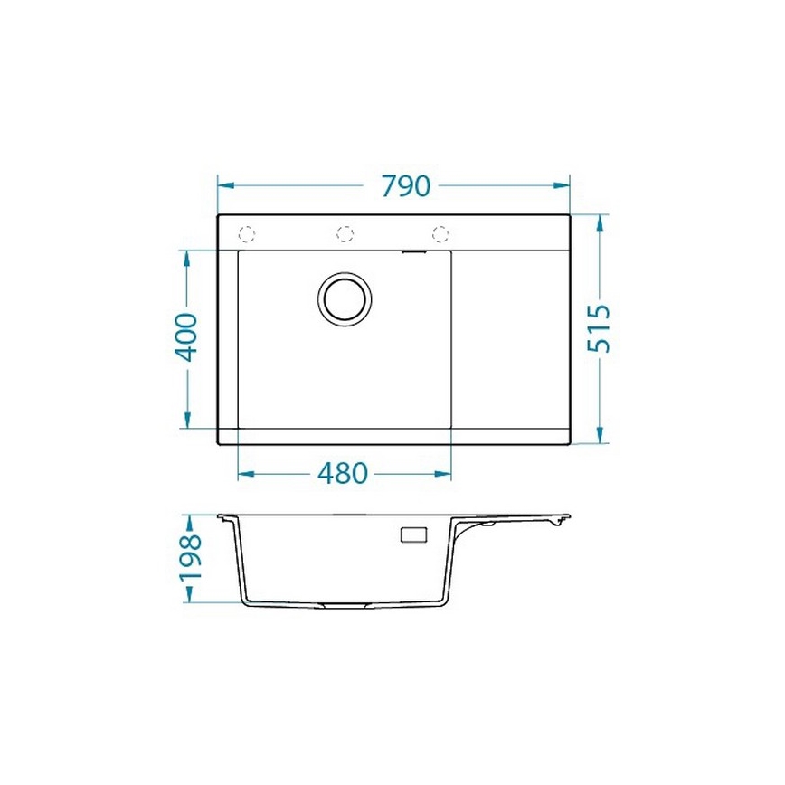 ALVEUS 1149304 - Kuchynský drez PURE 79x51,5 cm granit/čierna