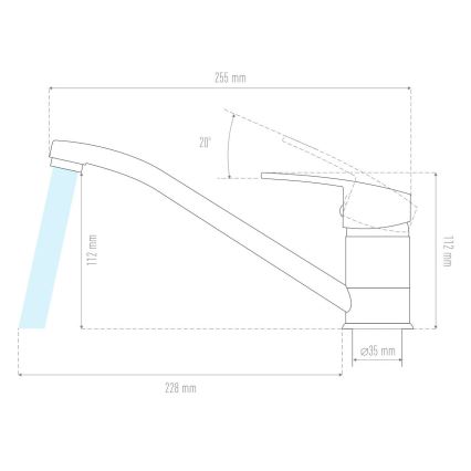 ALVEUS 1150800 - Drezová batéria CLARA 13,5 cm granit/čierna