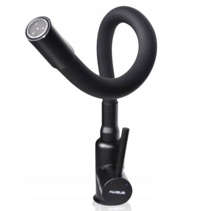 ALVEUS SETA23231 - Kuchynský drez CADIT 79x50 cm + drezová batéria s flexibilným ramienkom MINTAS 34 cm granit/matná čierna