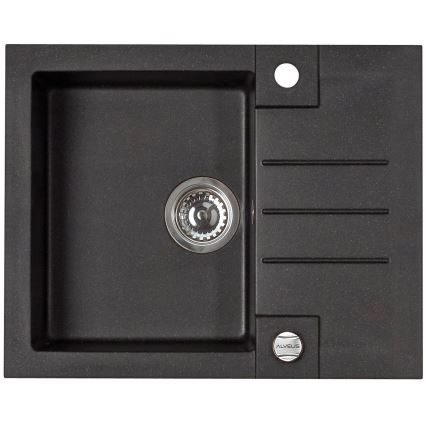 ALVEUS SETA23236 - Kuchynský drez ROCK 59,5x47,5 cm + drezová batéria s flexibilným ramienkom MINTAS 34 cm granit/matná čierna