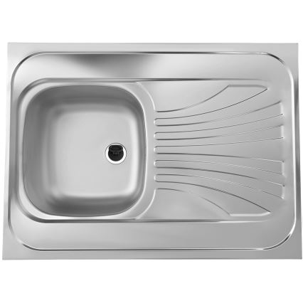 ALVEUS SETA24019 - Kuchyňský dřez CLASSIC 80x60 cm + dřezová baterie s flexibilním ramínkem MINTAS 34 cm kartáčovaná ocel/černá