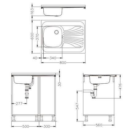 ALVEUS SETA24019 - Kuchyňský dřez CLASSIC 80x60 cm + dřezová baterie s flexibilním ramínkem MINTAS 34 cm kartáčovaná ocel/černá