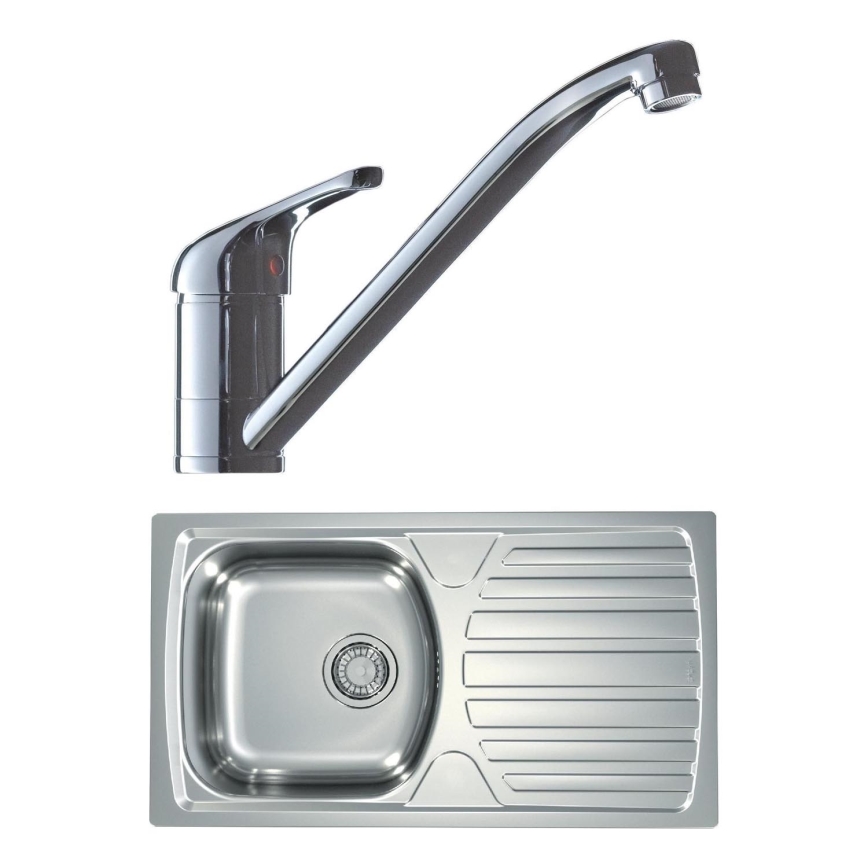 ALVEUS SETA259 - Kuchyňský dřez BASIC 78x43,5 cm + dřezová baterie RIVIERA 14,8 cm satin/lesklý chrom