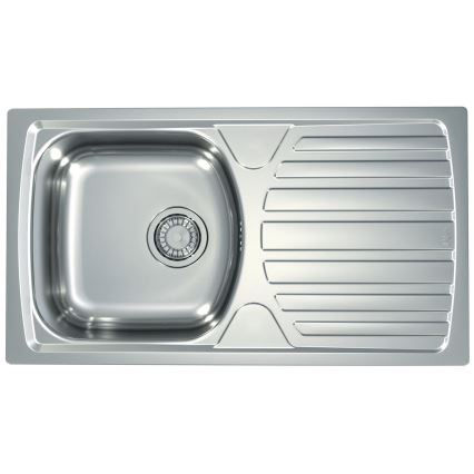 ALVEUS SETA259 - Kuchyňský dřez BASIC 78x43,5 cm + dřezová baterie RIVIERA 14,8 cm satin/lesklý chrom
