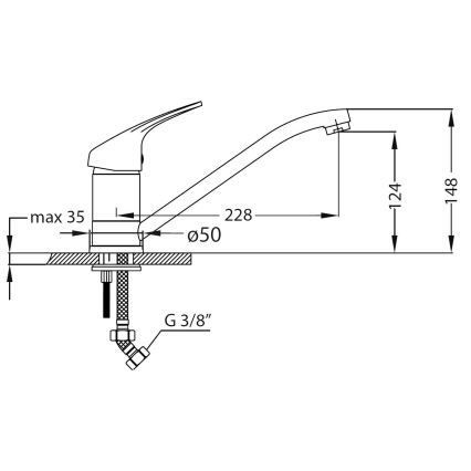 ALVEUS SETA259 - Kuchynský drez BASIC 78x43,5 cm + drezová batéria RIVIERA 14,8 cm satinovaný/lesklý chróm