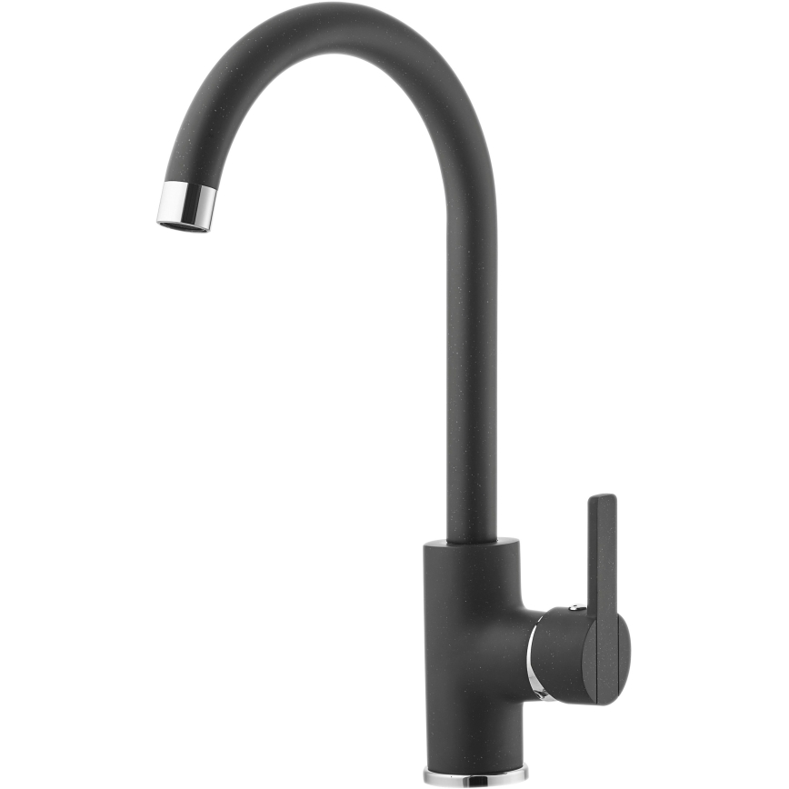 ALVEUS SETA737 - Kuchynský drez CORTINA 50x45 cm + drezová batéria s flexibilným ramienkom TONIA 29,5 cm granit/matná čierna