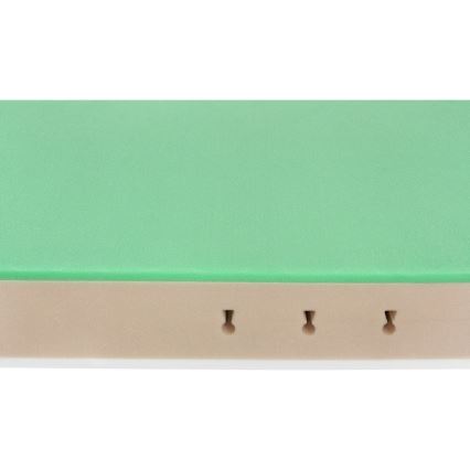 Dvojvrstvový matrac; zelená vrstva je na svetlohnedej; v spodnej vrstve sú tri otvory.