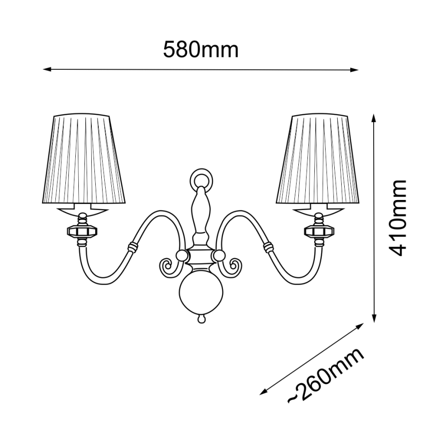 Amplex - Nástenné svietidlo 2xE14/10W/230V