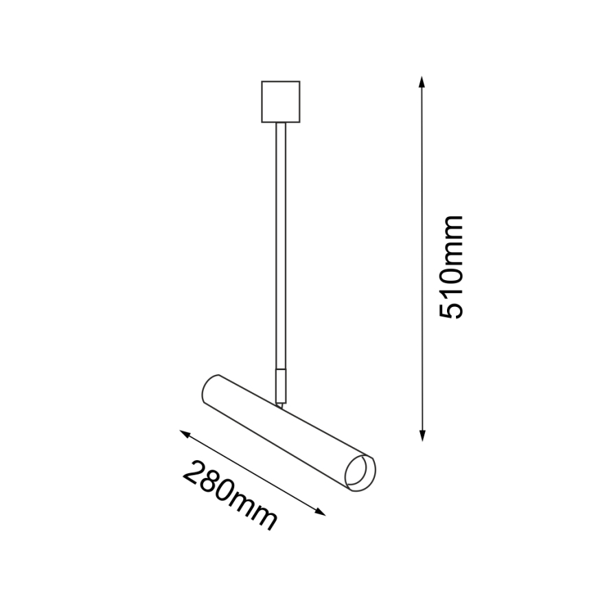 Amplex - Luster na tyči 1xGU10-MR11/15W/230V čierna/mosadz
