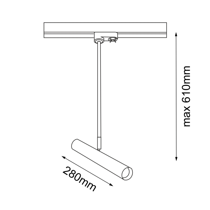 Amplex - Luster na tyči do lištového systému 1xGU10-MR11/15W/230V čierna/mosadz