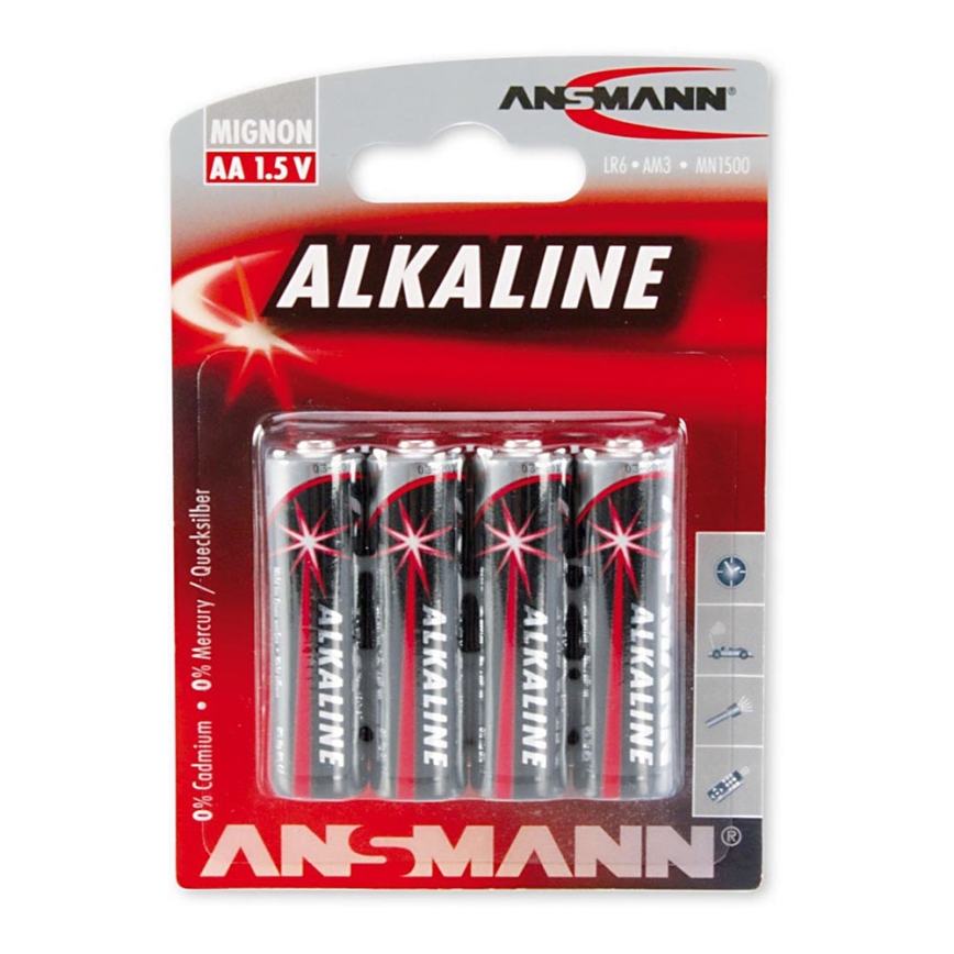 Ansmann 09629 LR6 AA RED - 4ks alkalická batéria 1,5V