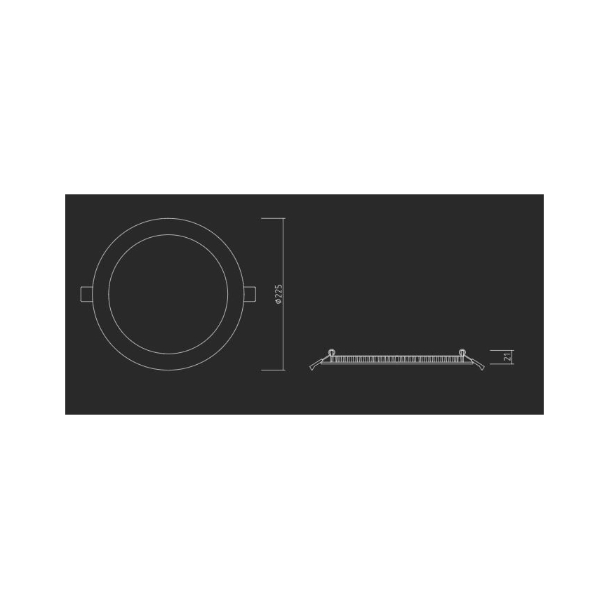 APLED - LED Kúpeľňové podhľadové svietidlo RONDO LED/18W/230V IP40 pr. 22,5 cm matný chróm