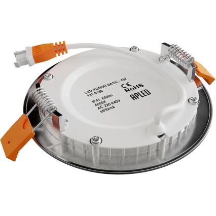 APLED - LED Kúpeľňové podhľadové svietidlo RONDO LED/6W/230V IP40 pr. 12 cm matný chróm