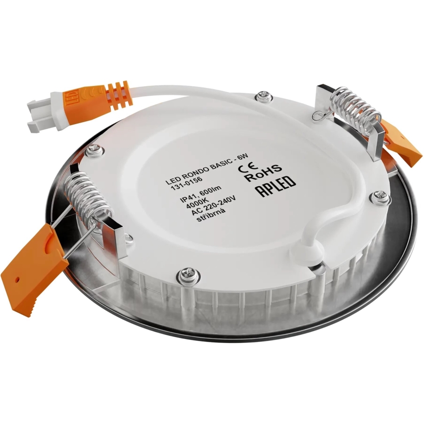 APLED - LED Kúpeľňové podhľadové svietidlo RONDO LED/6W/230V IP40 pr. 12 cm matný chróm