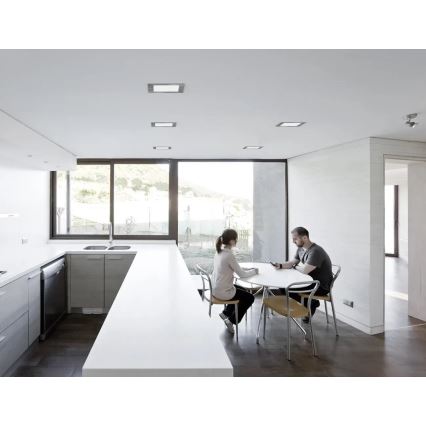 APLED - LED Kúpeľňové podhľadové svietidlo SQUARE LED/12W/230V IP40 17x17 cm matný chróm