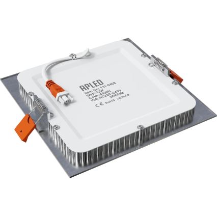 APLED - LED Kúpeľňové podhľadové svietidlo SQUARE LED/12W/230V IP40 17x17 cm matný chróm