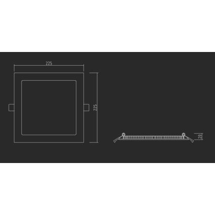 APLED - LED Kúpeľňové podhľadové svietidlo SQUARE LED/18W/230V IP40 22x22 cm biela