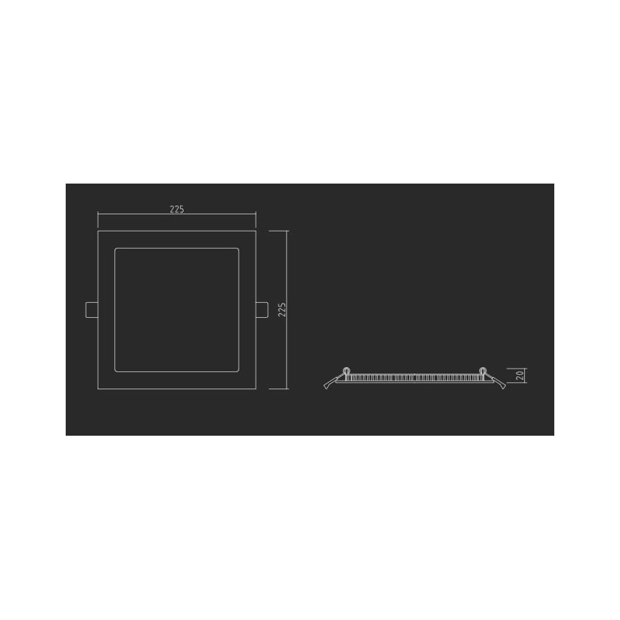 APLED - LED Kúpeľňové podhľadové svietidlo SQUARE LED/18W/230V IP40 22x22 cm biela