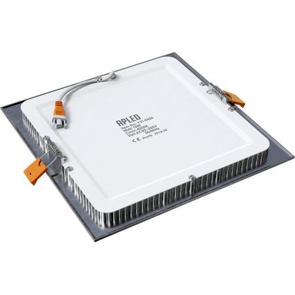 APLED - LED Kúpeľňové podhľadové svietidlo SQUARE LED/18W/230V IP40 22x22 cm matný chróm