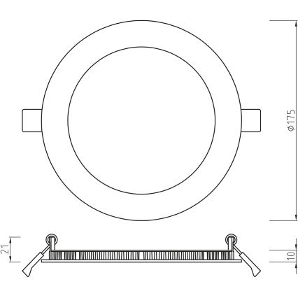 APLED - LED Kúpeľňové podhľadové svietidlo RONDO LED/12W/230V IP54 175 mm