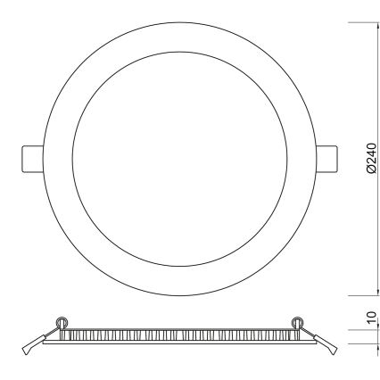 APLED - LED Kúpeľňové podhľadové svietidlo RONDO LED/18W/230V IP41 240 mm