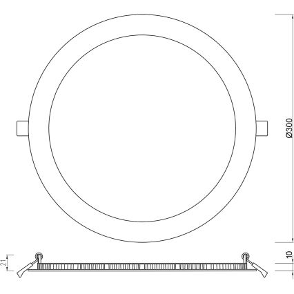 APLED - LED Kúpeľňové podhľadové svietidlo RONDO LED/24W/230V IP41 300 mm